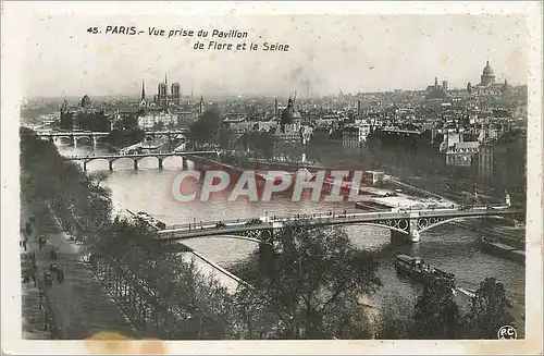 Cartes postales Paris Vue Prise du Pavillon de Flore et la Seine
