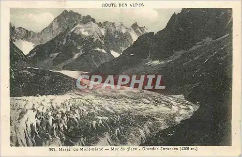 Ansichtskarte AK Route des Alpes Massif du Mont Blanc Mer de Glace Grandes Jorasses (4206m)