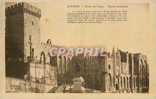 Cartes postales Avignon Palais des Papes Facade Principale