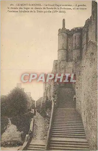 Cartes postales Le Mont St Michel le Grand Degre Exterieur