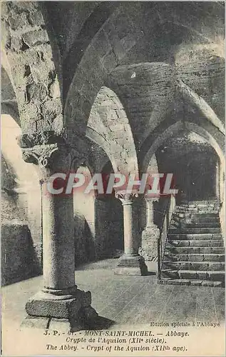 Ansichtskarte AK Mont Saint Michel Abbaye Crypte de l'Aquilon (XIIe Siecle)