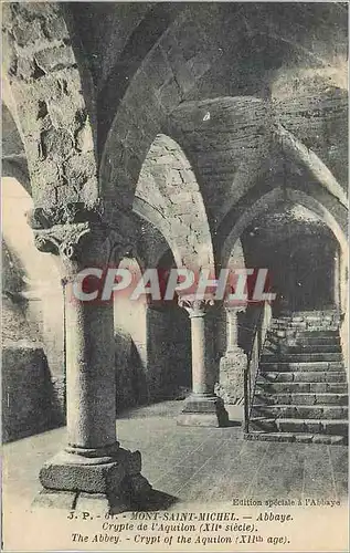 Cartes postales Mont Saint Michel Abbaye Crypte de l'Aquilon (XIIe Siecle)