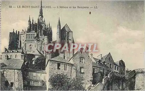Cartes postales Le Mont Saint Michel l'Abbaye et les Remparts