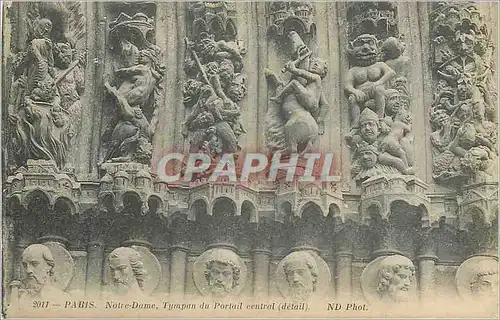 Ansichtskarte AK Paris Notre Dame Tympan du Portail Central (Detail)