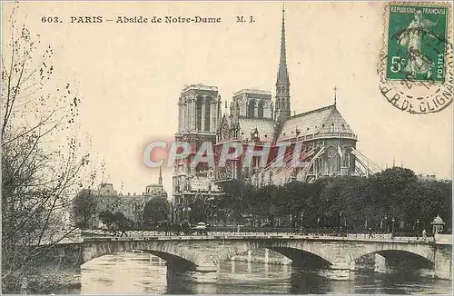 Cartes postales Paris Abside de Notre Dame