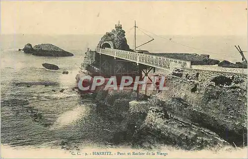 Cartes postales Biarritz Pont et Rocher de la Vierge
