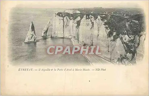 Ansichtskarte AK Etretat l'Aiguille et la Porte d'Aval a Maree Haute (carte 1900)