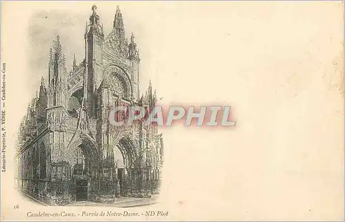 Cartes postales Caudebec en Caux Parvis de Notre Dame (carte 1900)