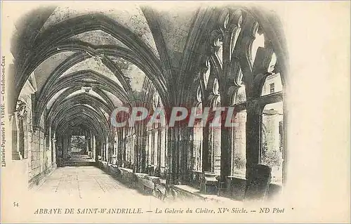 Ansichtskarte AK Abbaye de Saint Wandrille La Galerie du Cloitre Xve Siecle (carte 1900)