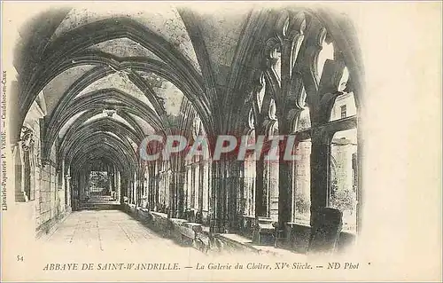 Cartes postales Abbaye de Saint Wandrille La Galerie du Cloitre Xve Siecle (carte 1900)