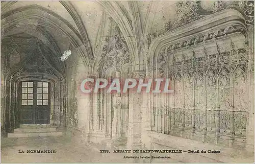 Ansichtskarte AK Abbaye de Saint Wandrille La Normandie Detail du Cloitre