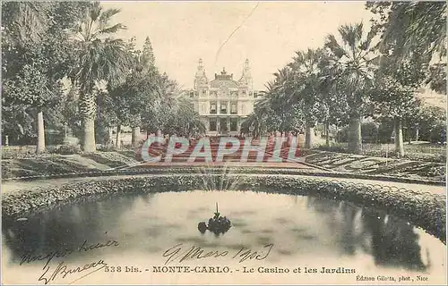 Cartes postales Monte Carlo Le Casino et les Jardins