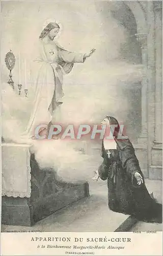 Ansichtskarte AK Paray le Monial Apparition du Sacre Coeur a la Bienheureuse Marguerite Marie