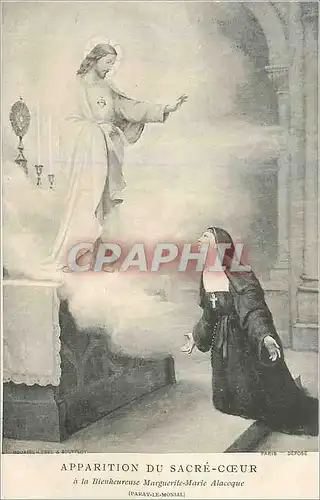 Cartes postales Paray le Monial Apparition du Sacre Coeur a la Bienheureuse Marguerite Marie