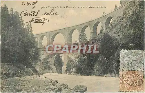 Cartes postales Chemin de Fer de Chamonix Pont et Viaduc Ste Marie