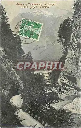 Cartes postales Ausgang Taminaweg bei Ragaz (Blick Gegen Falkniss)