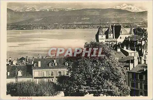 Moderne Karte Nyon Vue Generale et le Mt Blanc