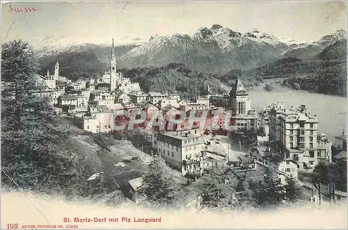 Cartes postales St Moriz Dorf mit Piz Languard