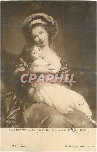 Cartes postales Musee du Louvre Mme Lebrun Portrait de Mme Lebrun et sa Fille (au Turban)