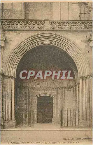 Cartes postales Coutances Interieur de la Cathedrale Porte Cote Midi