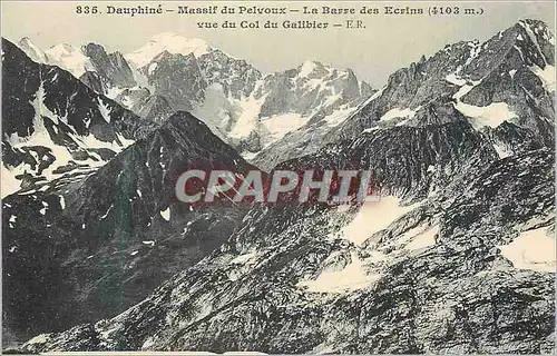 Ansichtskarte AK Dauphine Massif du Pelvoux La Barre des Ecrins (4103 m) Vue du Col du Galibier