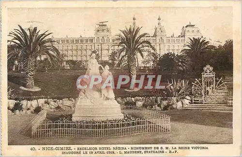 Cartes postales Nice Cimiez Excelior Hotel Regina Monument de S M La Reine Victoria