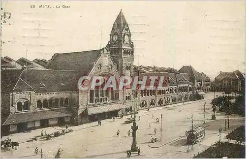 Ansichtskarte AK Metz La Gare Tramway