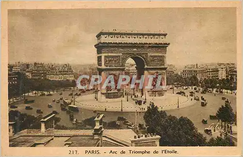 Cartes postales Paris Arc de Triomphe de l'Etoile