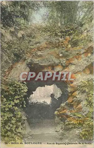 Cartes postales Bois de Boulogne Parc de Bagatelle Interieur de la Grotte