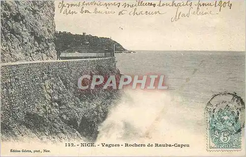 Cartes postales Nice Vague Rochers de Rauba Capeu