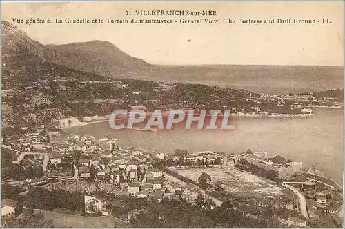 Ansichtskarte AK Villefranche sur Mer Vue Generale La Ciradelle et le Terrain de Manoeuvres