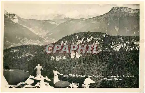 Moderne Karte Telepherique de Veyrier vue sur les Aravis et le Mont Blanc