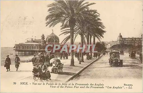 Cartes postales Nice Vue sur le Palais de la Jetee et la Promenade des Anglais Automobile