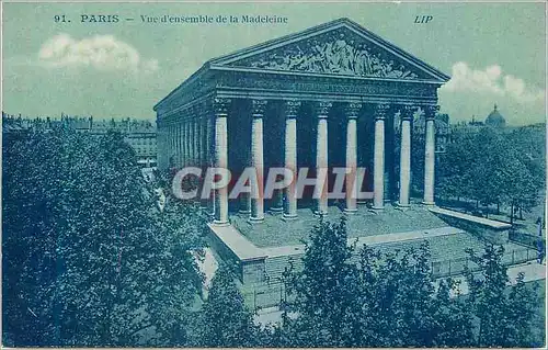 Cartes postales Paris Vue d'Ensemble de la Madeleine