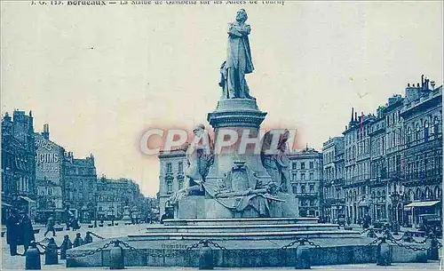 Ansichtskarte AK Bordeaux La Statue de Gambetta