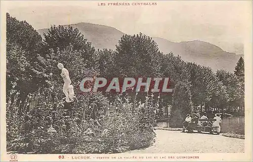 Cartes postales Luchon Les Pyrenees Centrales Statue de la Vallee du Lys et Lac des Quinconces