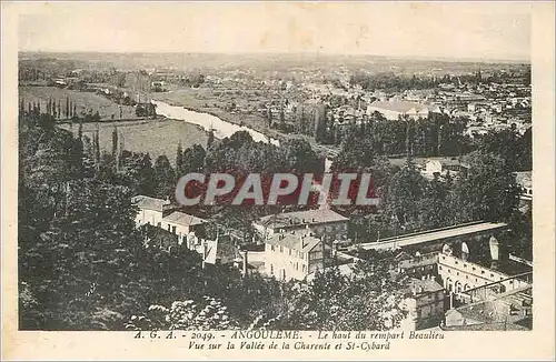 Cartes postales Angouleme Le Haut du Rempart Beaulieu Vue sur la Vallee de la Charente et St Cybard