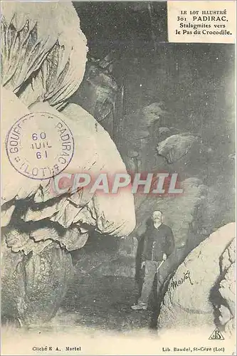 Cartes postales Padirac Le Lot Illustre Stalagmites vers le pas du Crocodile