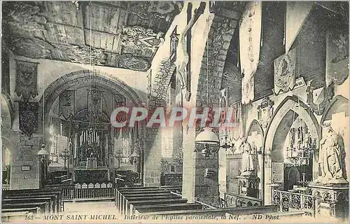 Cartes postales Mont Saint Michel Interieur de l'Eglise Paroissiale La Nef