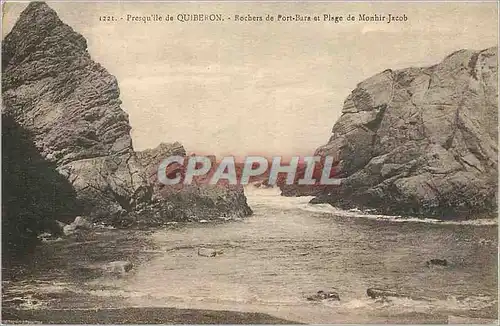 Cartes postales Presqu'Ile de Quiberon Rochers de Port Bara  et Plage de Monhir Jacob