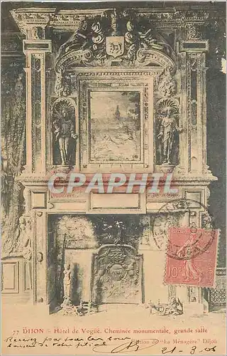 Cartes postales Dijon Hotel de Vogue Cheminee Monumentale Grande Salle