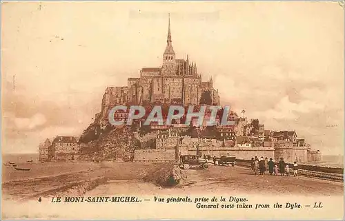 Cartes postales Le Mont Saint Michel Vue Generale prise de la Digue