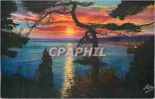 Cartes postales Nice La Baie des Anges Coucher de Soleil