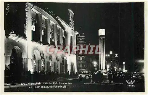 Cartes postales moderne Nice Palais de la Mediterranee et Promenade (Effet de Nuit)