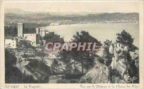 Cartes postales La Napoule Vue sur le Chateau et la Chaine des Alpes