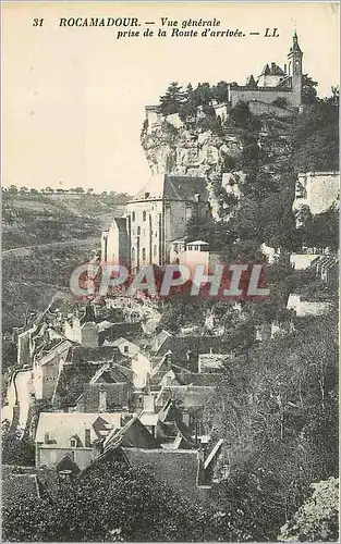 Cartes postales Rocamadour Vue Generale prise de la Route d'Arrivee