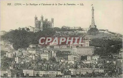 Ansichtskarte AK Lyon La Basilique et l'Ascenseur de la Tour de Fourviere