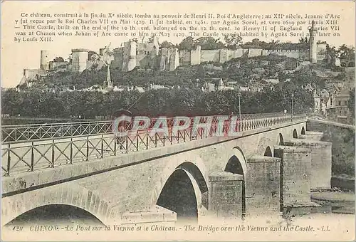 Cartes postales Chinon Le Pont sur la Vienne et le Chateau