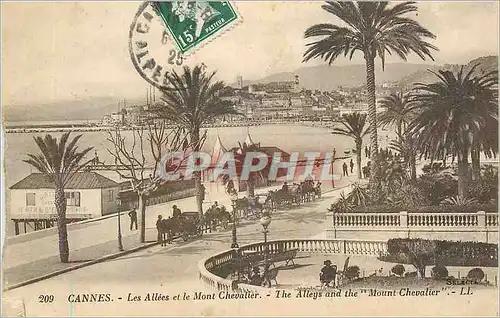 Cartes postales Cannes les Allees et le Mont Chevalier