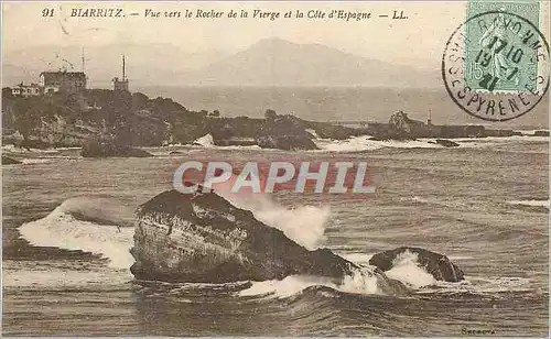 Ansichtskarte AK Biarritz Vue vers le Rocher de la Vierge et la Cote d'Espagne